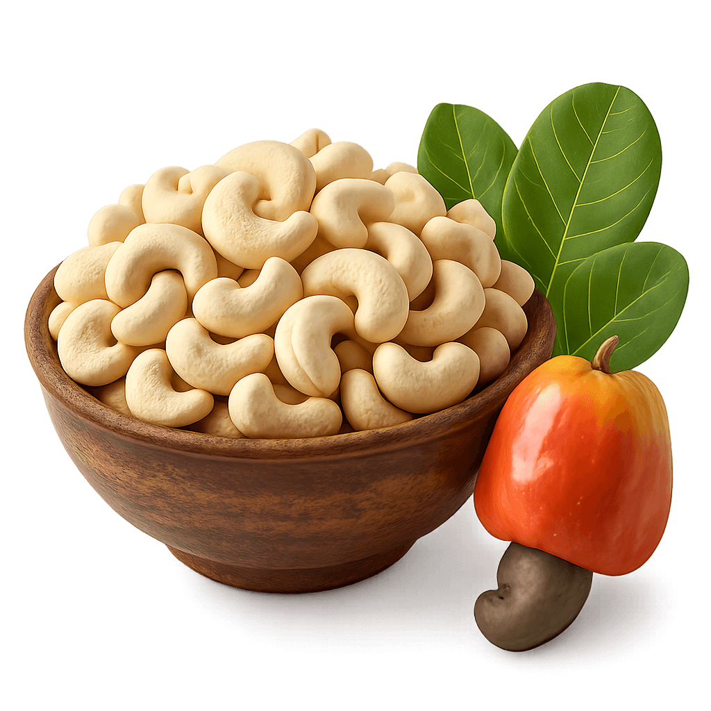A bowl of fresh new-crop cashew kernels