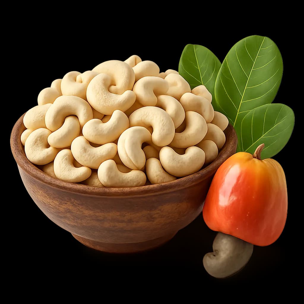 A bowl of fresh new-crop cashew kernels